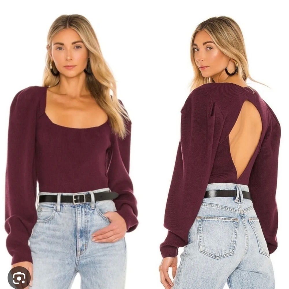 Free people saffron open back sweater small